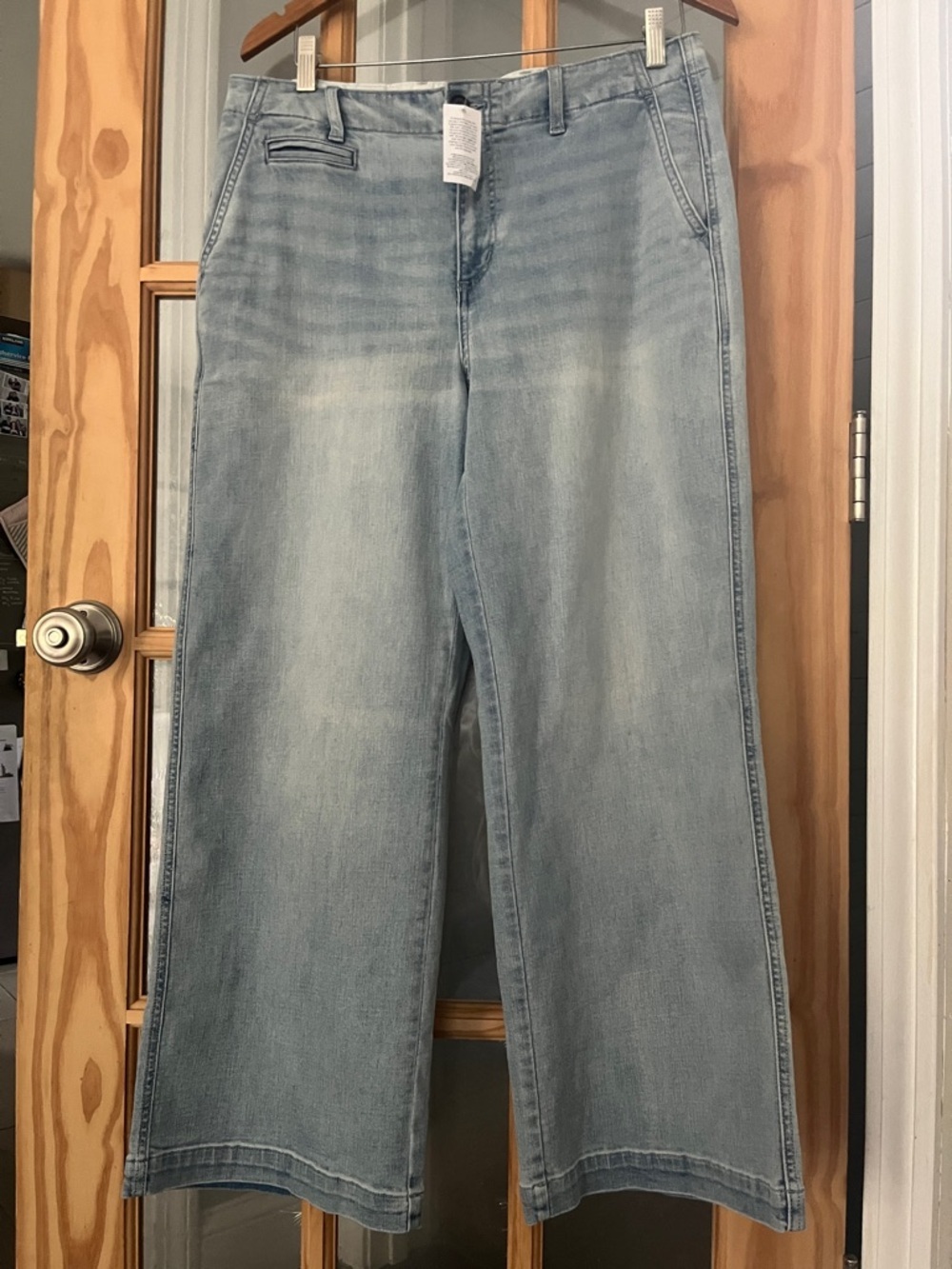 NWT Lands' End Light Wash Wide Leg Sailor Style Jeans Sz 12